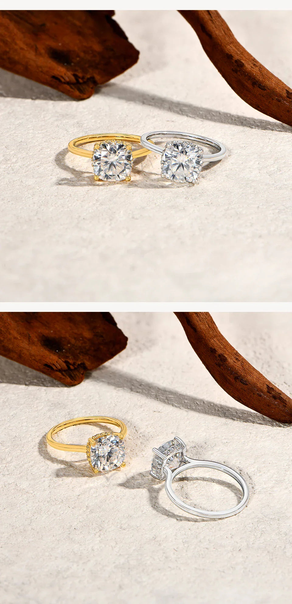 Cushion Cut 3.5ct Classical Moissanite Ring for Women DVVS1 Real 925 Sterling Silver For Engagement Wedding FineJewelry