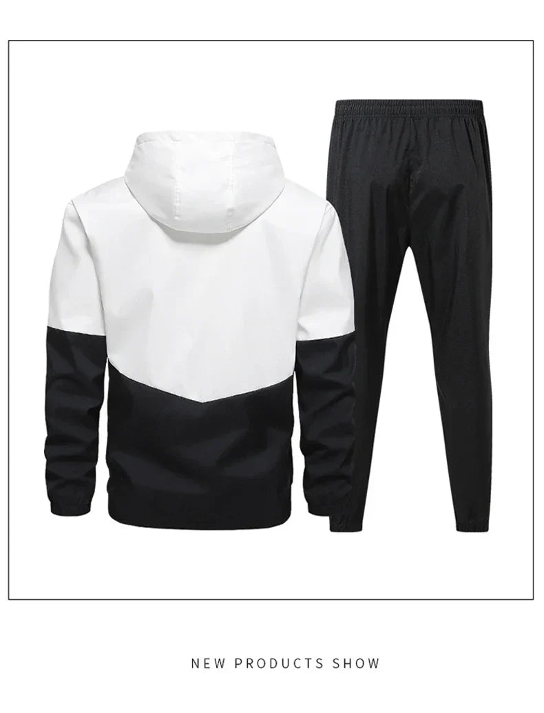 CHRLCK Men's Running Sportswear Suits Breathable Clothes Sports Joggers Training Gym Fitness Tracksuit Sets Men