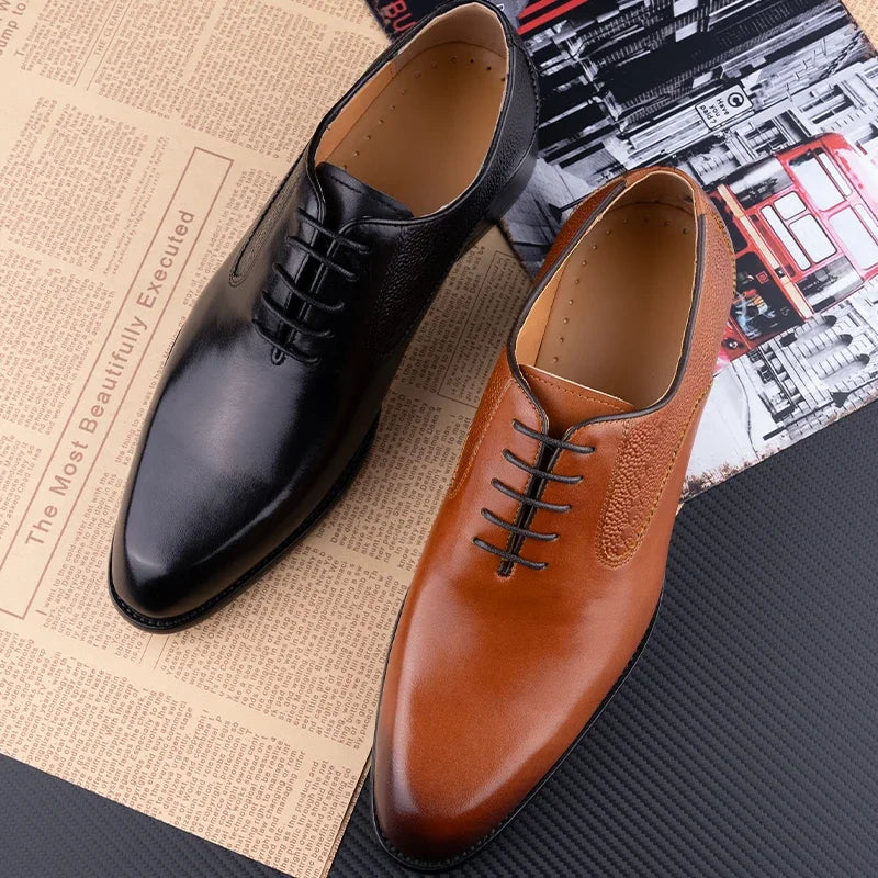 High Quality Handmade Oxford Casual Business Work Shoes Formal Men Shoes Fashion Dress Genuine Leather Lace Up Comfortable Shoe