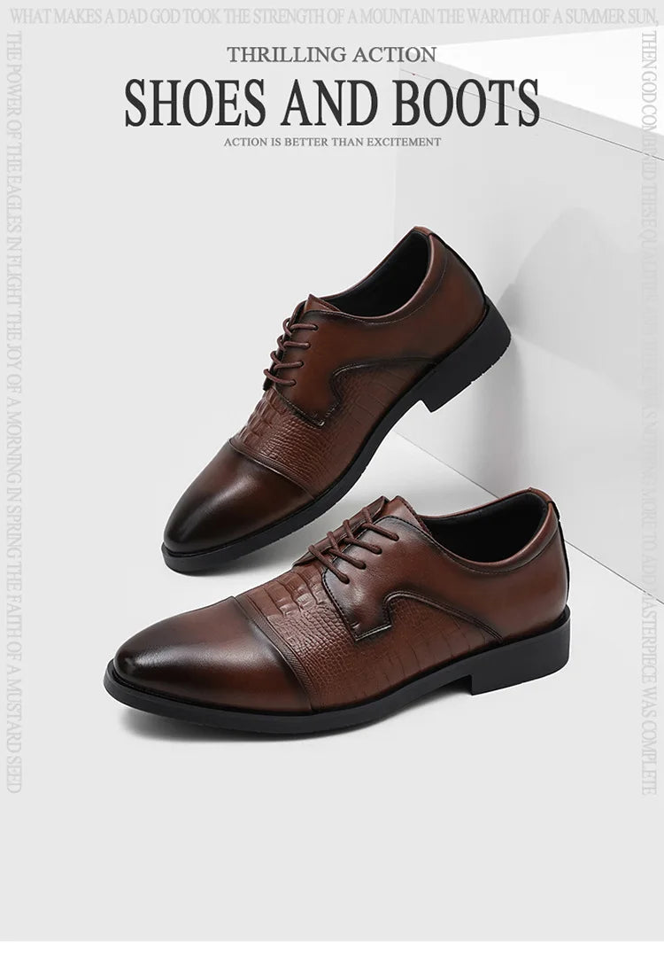 New Lace Designer Elegant Shoes Man Spring Autumn Business Casual Leather Shoe Male Fashion Solid Color Wedding Dress Shoes Man