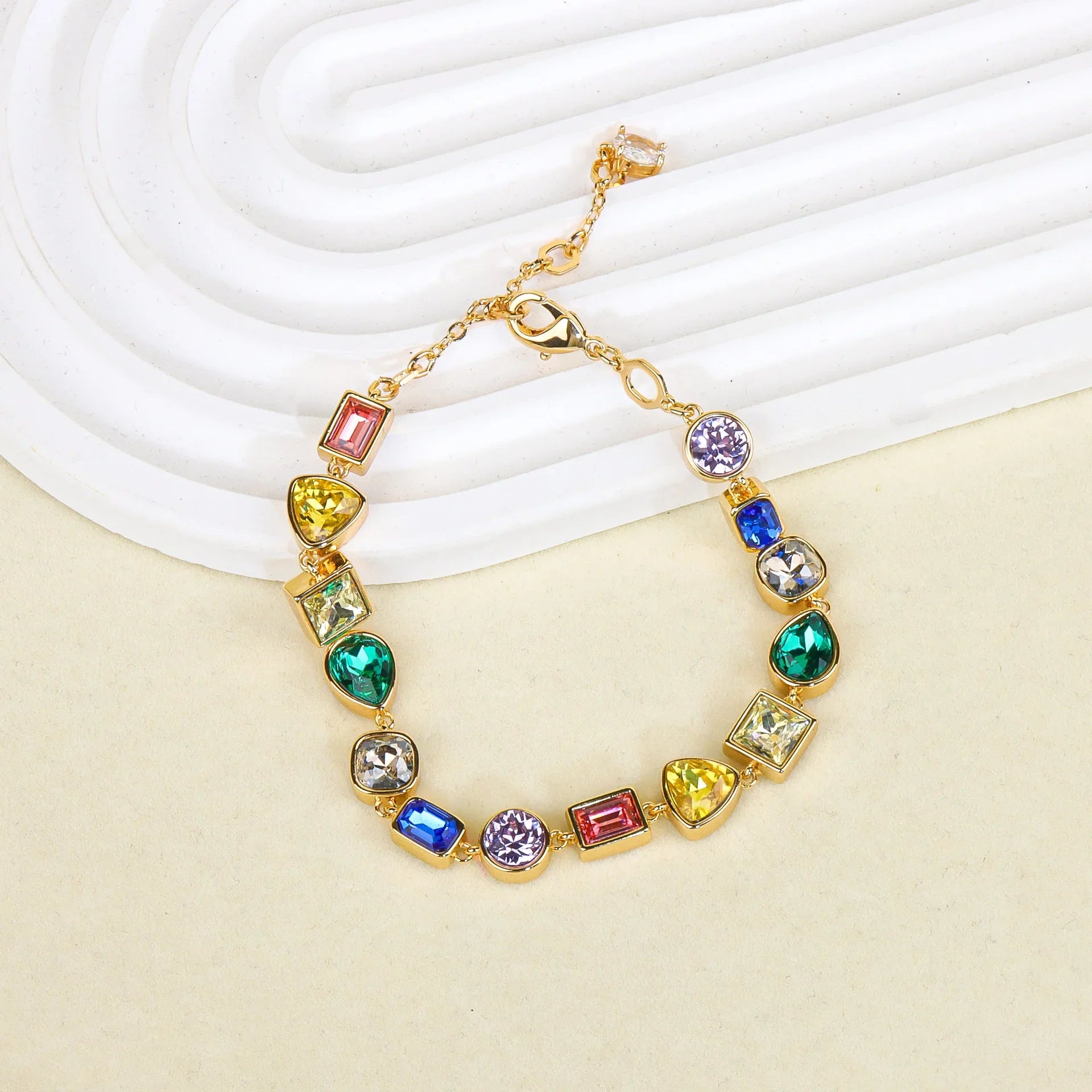 Delicate Crystal Beaded Necklace Earrings Bracelet Gift Set, High-End Fashion Jewelry Collection for Women,work to dinner piece