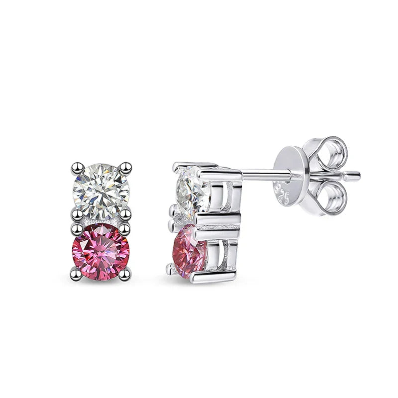 1.2cttw 100% Real Green Moissanite Studs Earrings for Women  Classic Four Claw Ear Studs S925 Sterling Silver Jewelry GRA