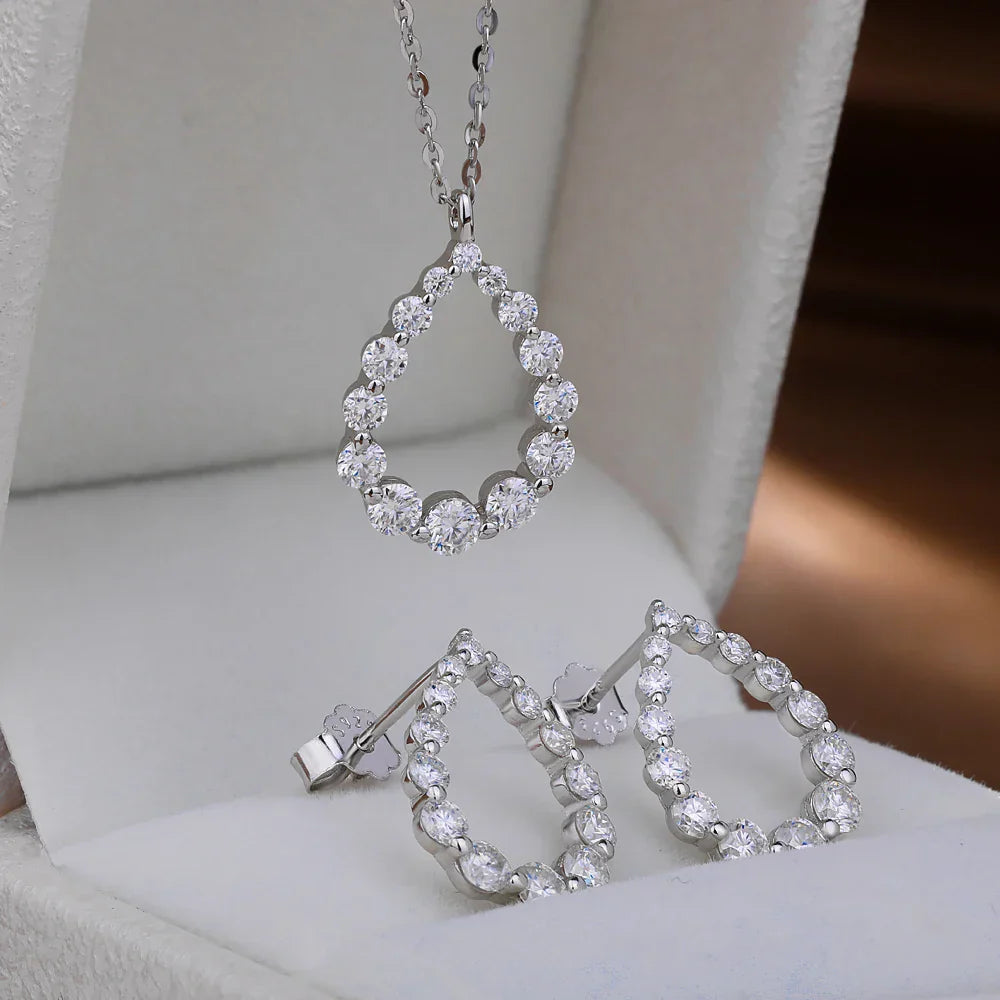 Waterdrop Full Moissanite Diamond Stud Earrings for Women S925 Silver Plated 18k Gold Hollow Teardrop Eear Studs Fine Jewelry
