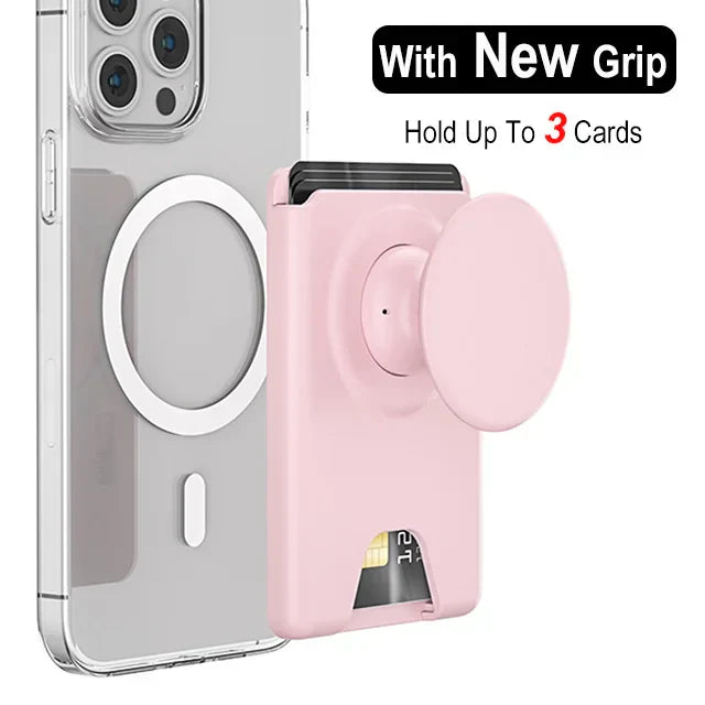 Grippopso Universal Magnetic Wallet With Expanding Phone Grip,Phone Card Holder Solid SocketWallet For IPhone Samsung Wallets