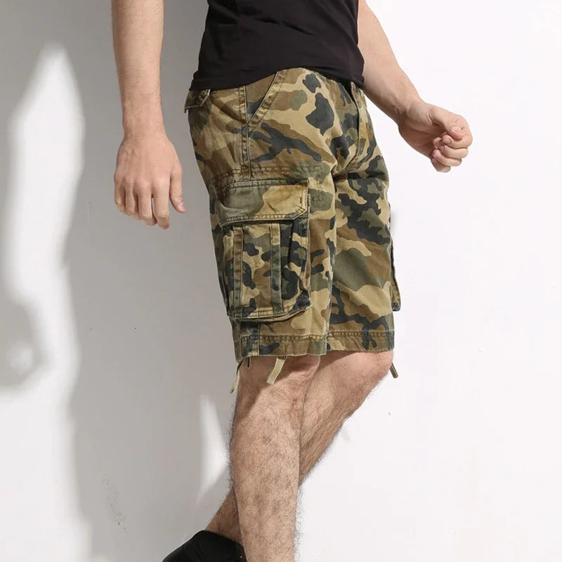 Camouflage Shorts Male Military Clothing Style Army High Quality Mens Cargo Shorts Cotton Multi Pockets Breeches Bermuda Cargo