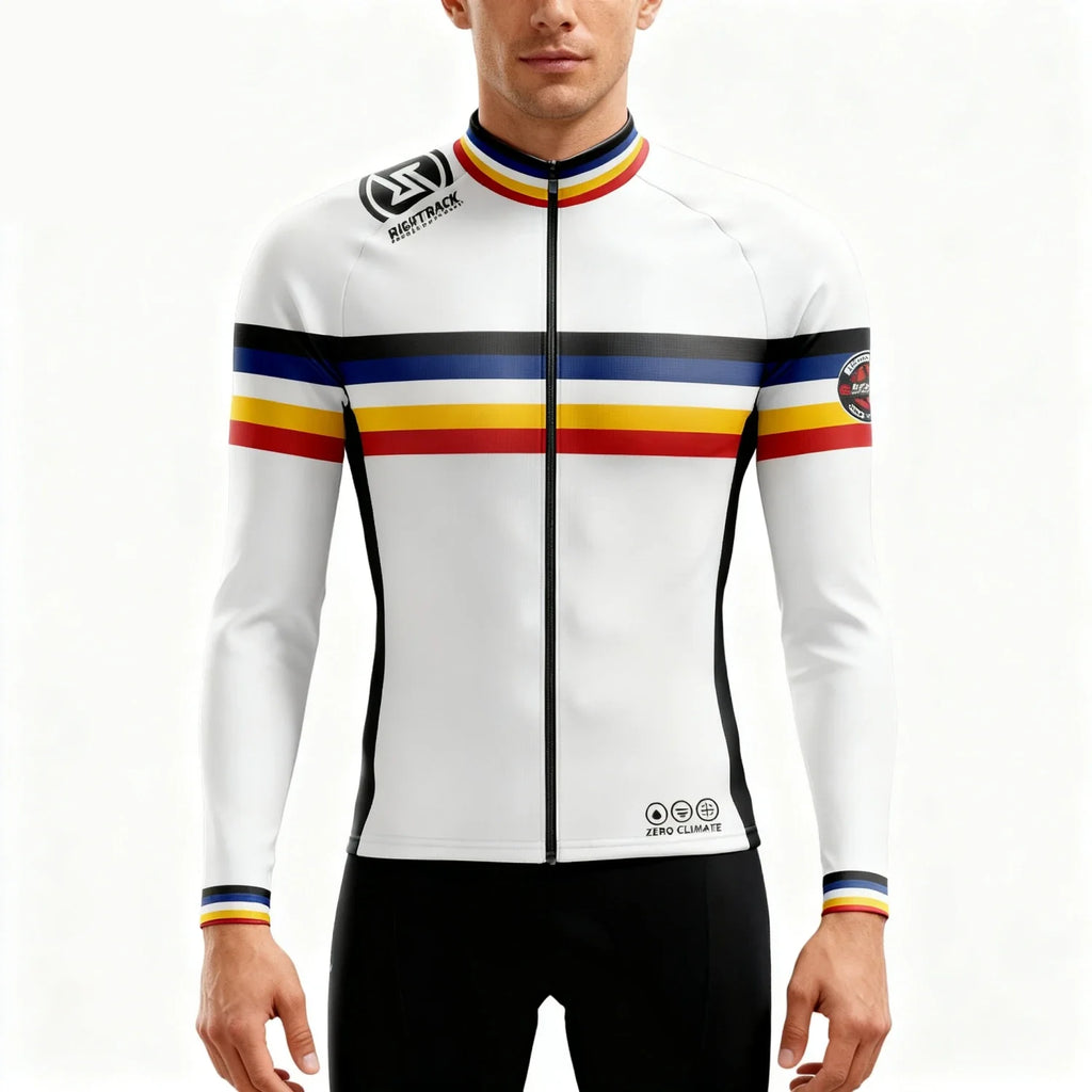 New Mans Winter Cycling Jersey Colorful Thermal Fleece Long Sleeve Jackets Road Bike RightTrack Sports Apparel