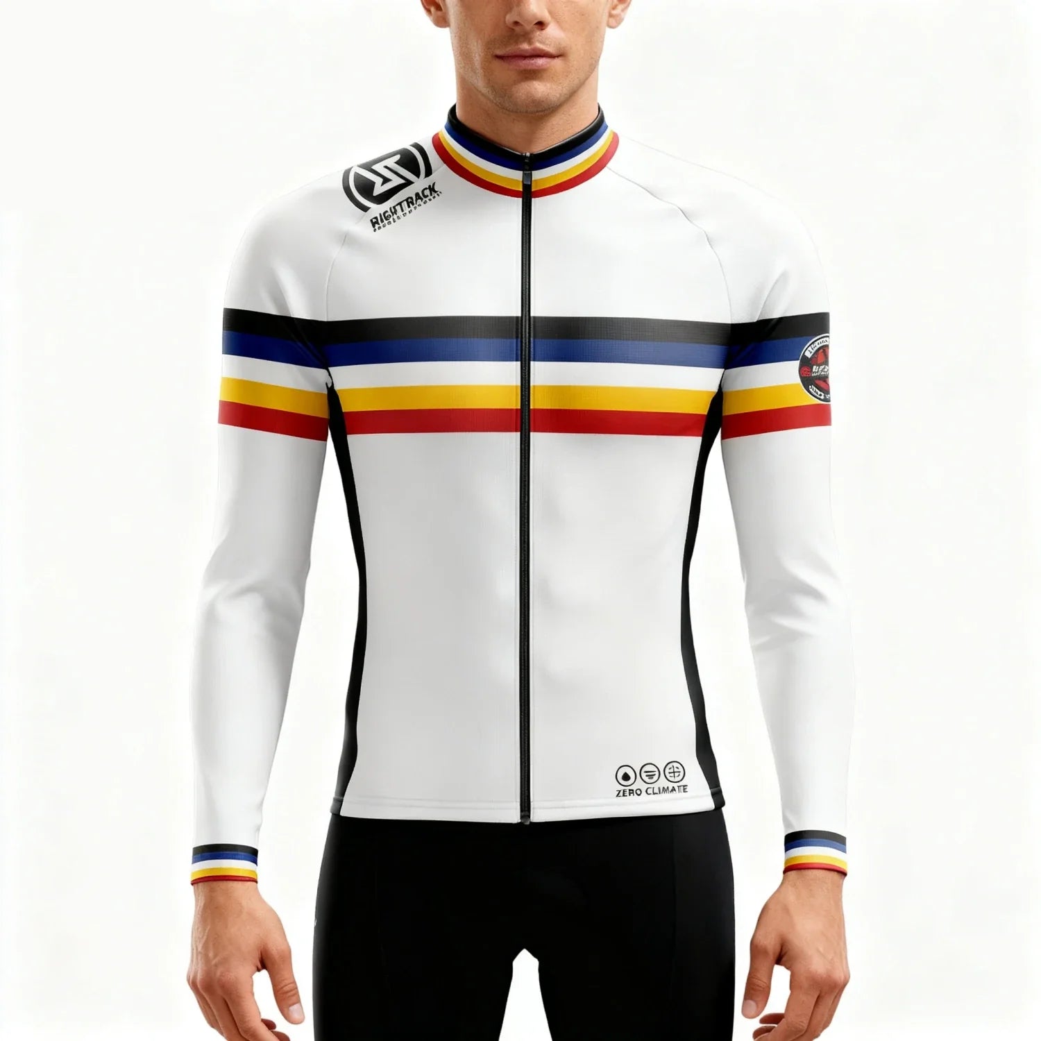 New Mans Winter Cycling Jersey Colorful Thermal Fleece Long Sleeve Jackets Road Bike RightTrack Sports Apparel