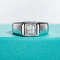 2ct  Princess Cut D Color Moissanite Engagement Men Ring Gold Plated S925 Silver Luxury Rings For Men Jewelry Wholesale
