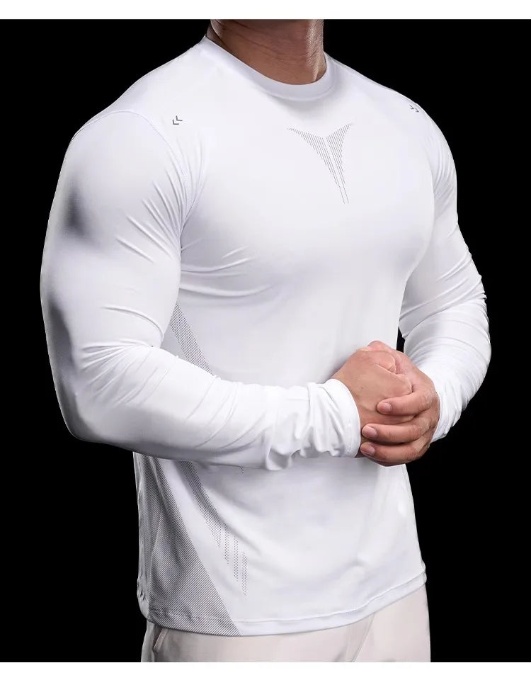 Autumn Sports Gym Fitness Clothes Tights Long-sleeved Running Training Bottoming Tops Long-sleeved T-shirts High Elasticity