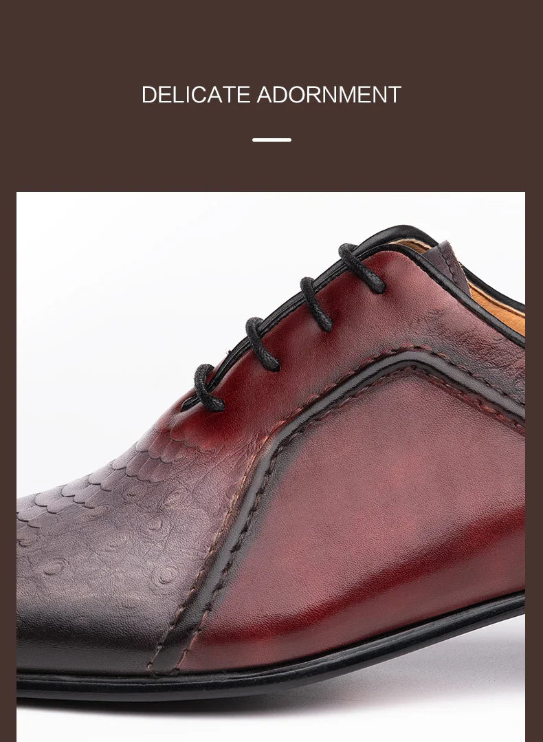 Luxury Business Men Oxford Shoe Elegant Top Quality Formal Genuine Leather Shoe Man Derby Brogues Shoes Wedding Party Shoes