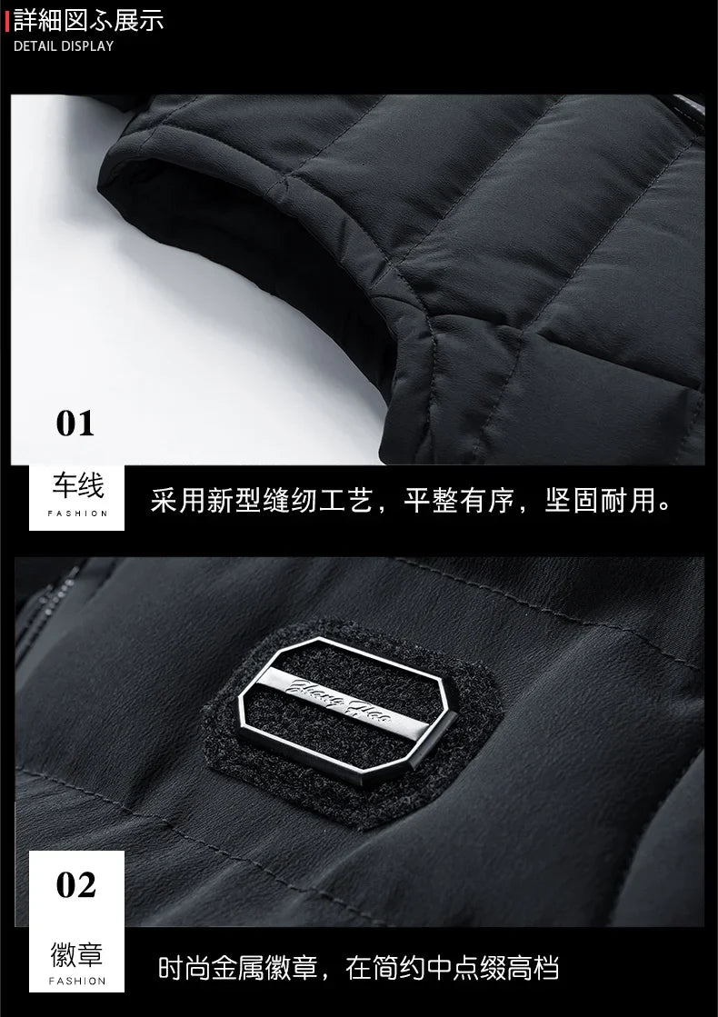 New Hooded Casual Vest Jacket for Men Autumn Winter Warm Sleeveless Jacket Fashion Comfortabel Zipper Waistcoat Plus Size M-6XL