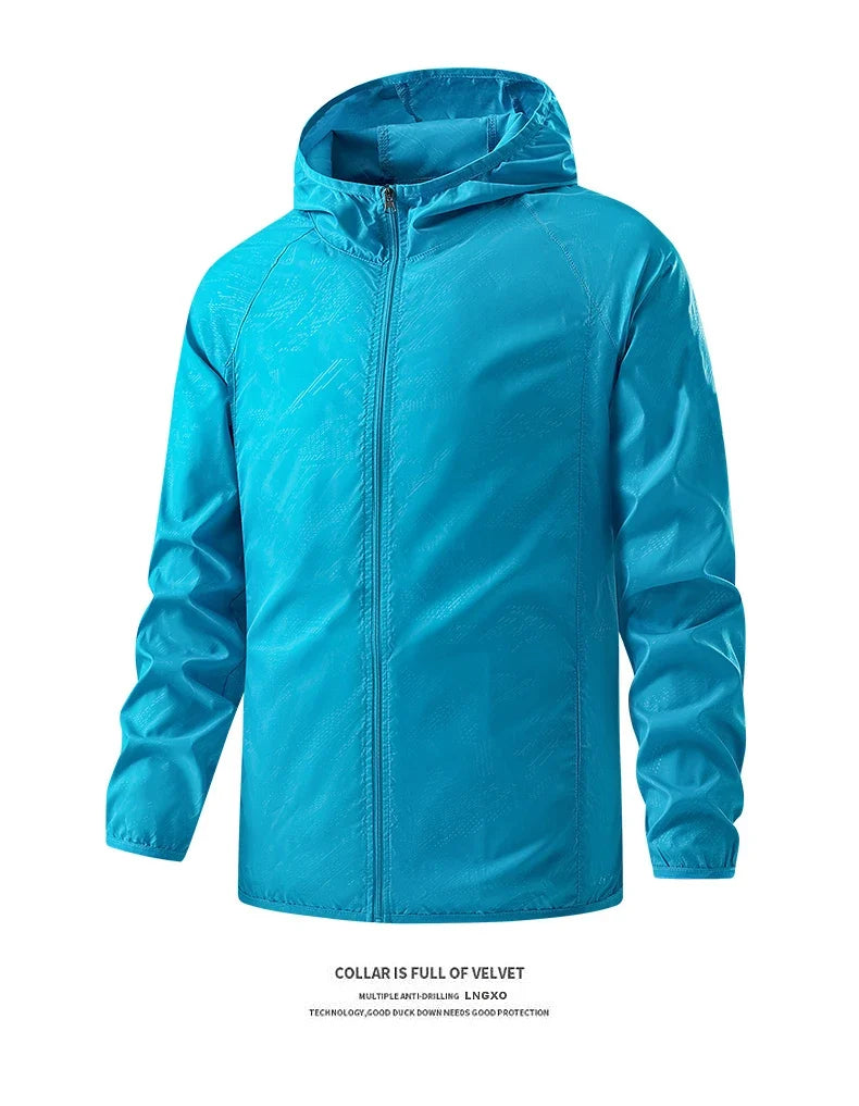 Men's Women's Waterproof Hiking Jackets Quick Dry Sun Protective Windbreaker Unisex Camping Climbing Outdoor Rain Coat