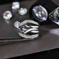 S925 Sliver Moissanite Rings for Women 18K Plated D Color VVS1 Diamond Crossover Wedding Band Party Fine Jeweley Gift