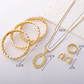 Morocco Trend 18k Gold Color Jewelry Set for Party Design Earrings and Pendant Necklace Bracelet Ring Set for Engagement