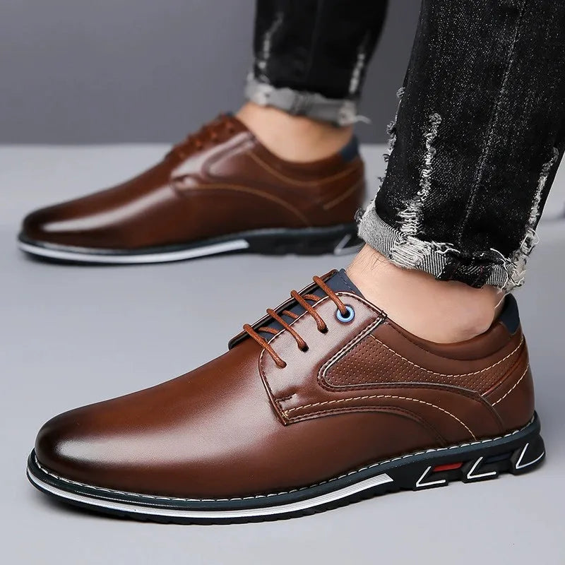 Fashion Leather Vintage Business Shoes Men Casual Leather dress wedding Shoe Outdoor Men Shoe Large Size 48 49 50 51 52 53 54