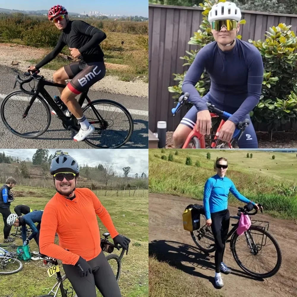 Cycling Jersey 10-20°C Autumn Long Sleeve Road Bike Clothes Thermal Fleece Warmth  MTB Bicycle Jersey
