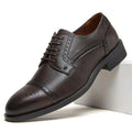 Men Summer PU Round Toe Lace Up Height Increase Business Formal Dress Shoes Breathable Anti-Slip For Office Work Shoes