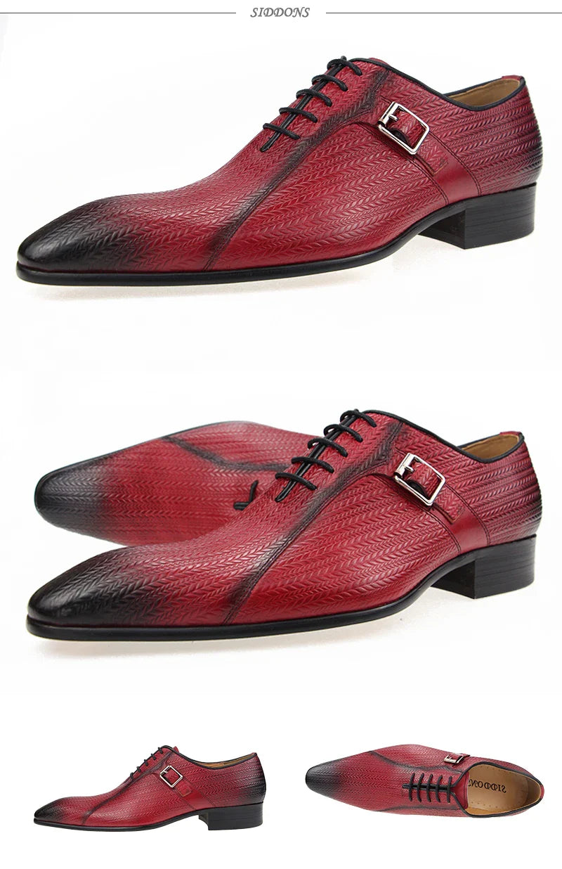 Custom Made Luxury Mens Shoes Wedding Genuine Brock Shoes for Lace Up Men Leather Shoe Sapato Dress Office Shoes Printing Latest