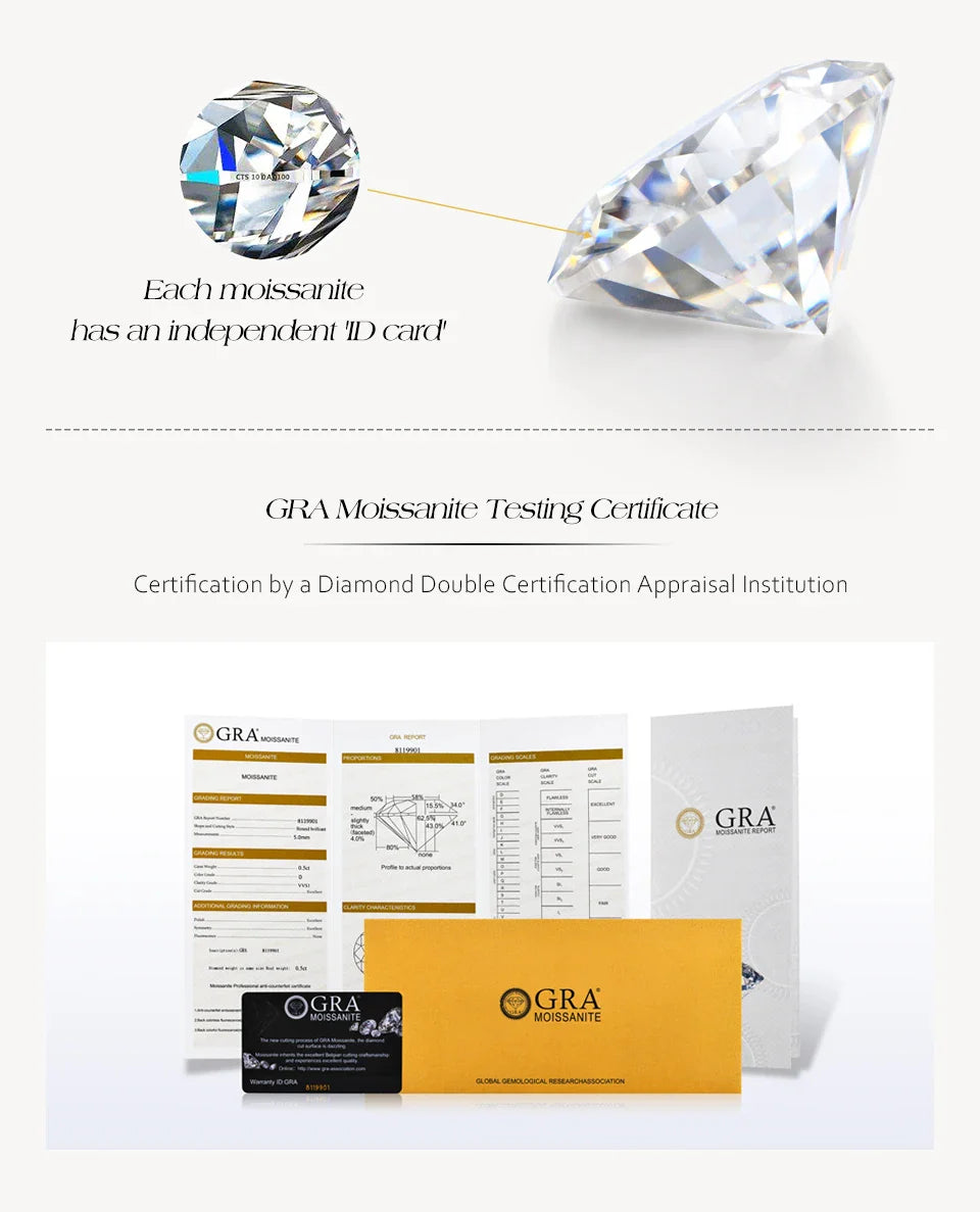 Luxury Full D VVS1 Moissanite Necklace Chains for Women Solid S925 Sterling Silver Wedding Jewelry Party Gift Pass Test