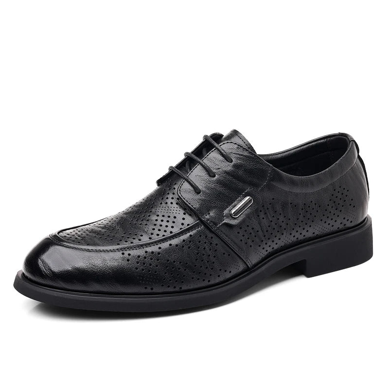 Brown Leather Dress Shoes British Style Lace Up Formal Business Footwear Groom Wedding Shoes Low Top Comfortable Office Shoes