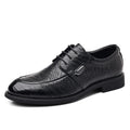 Brown Leather Dress Shoes British Style Lace Up Formal Business Footwear Groom Wedding Shoes Low Top Comfortable Office Shoes