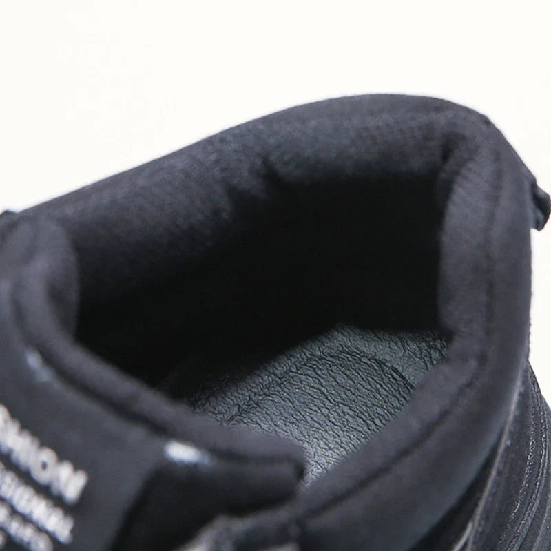 2025 New Outdoor Men Ankle Boots Luxury Platform Men Cowboy Boots Lace Up Anti-Slip Training Shoes High Top Men Motorcycle Boots