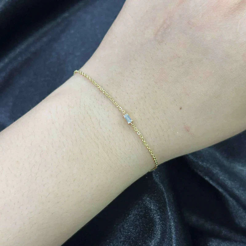 Trendy A Moissanite Bracelets for Women Letter Charm Adjustable Chain 100% 925 Sterling Silver Wedding Fine Jewelry Gifts