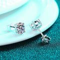 2 Carat Oval D Color Moissanite Stud Earrings For Women 925 Sterling Silver Sparkling Diamond  Earring Wedding Jewelry