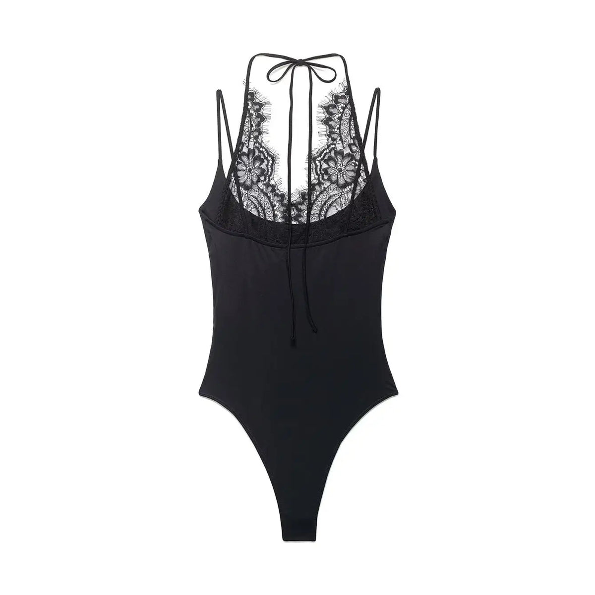 Ladies Sexy Slim Bodysuits Women Chic Lace Partwork Sleeveless Fashion Backless Sling Tops Newest Casual Playsuit Outfits Female