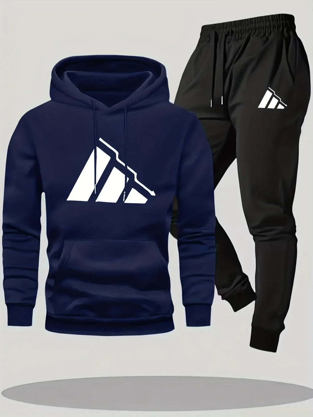Family Matching Hoodie Set Parent Child Cotton Two Piece Outfit Black White Logo Print Casual Loungewear Comfortable