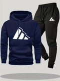 Family Matching Hoodie Set Parent Child Cotton Two Piece Outfit Black White Logo Print Casual Loungewear Comfortable