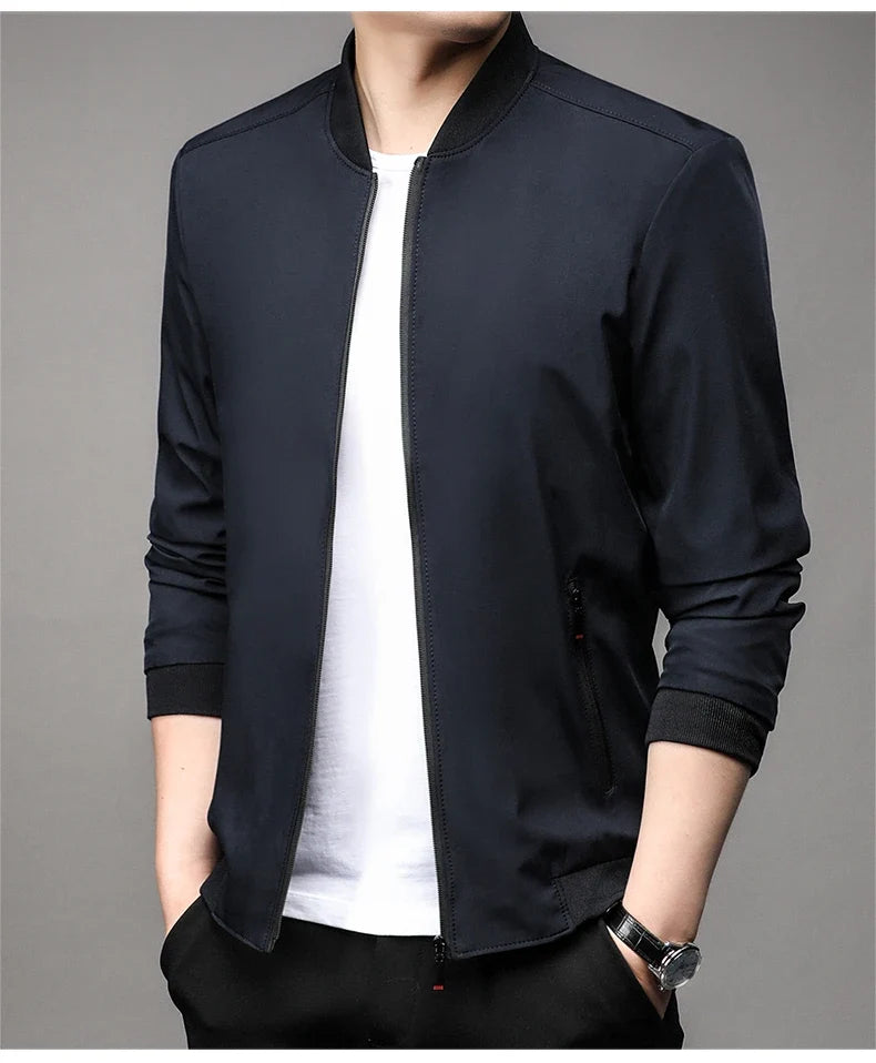 Men's High-Quality Fashion Spring Baseball Collar Business Casual Jacket Handsome Youth Coat Dad Jacket M-5XL