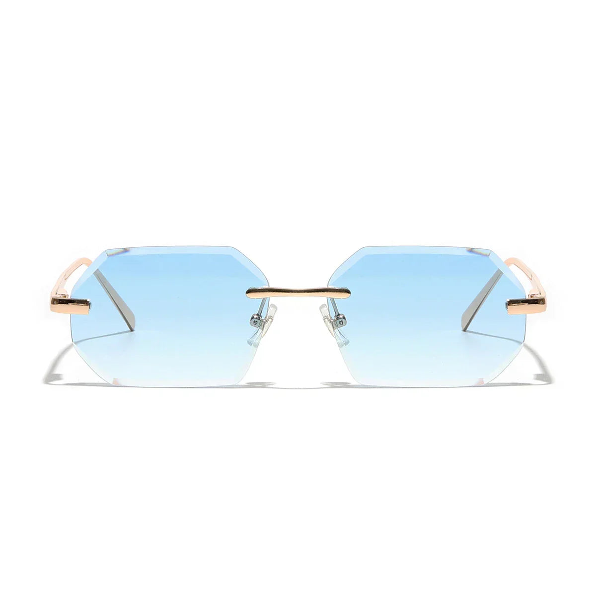 Sunglasses Men Brand Designer Fashion Rimless Sun Glasses Shades Diamond Cut Lens Ladies Frameless Metal Eye glasses