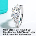 4.25cttw Moissanite Infinity Engagement Rings D Color 925 Sterling Silver 3 Stone Wedding Anniversary Ring For Women