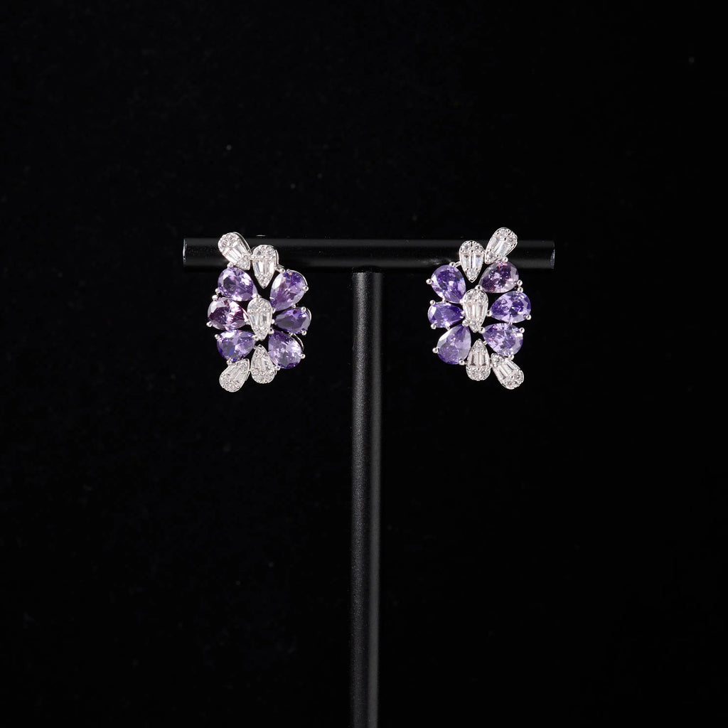 00086 Necklace Sets for Women Heart Water Drop Cubic Zirconia Layer Jewellery Set Dubai Saudi Party Engagement Accessory