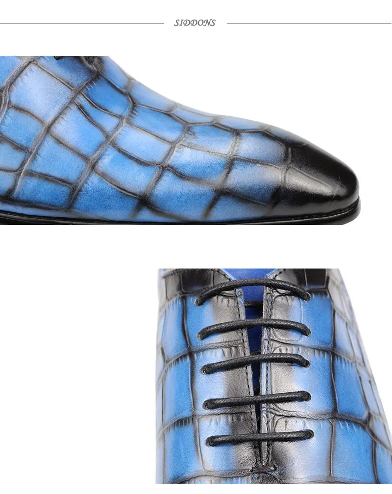 Fashion Crocodile Pattern Print Genuine Leather Shoes Summer Men Dress Wedding Shoes Casual Business Pointed Toe Leather Shoes