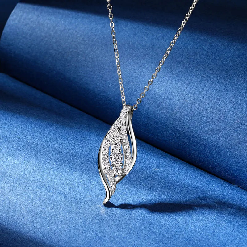 Multi-size Moissanite Pendant Necklace Chains for Women 925 Sterling Silver Wedding Fine Jewelry Gifts with Certificate
