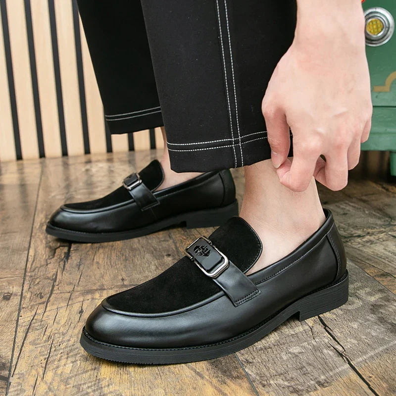 Brand High-quality Brown Loafers for Men Soft Comfortable Men's anti suede Formal Shoes Thick Soled Casual Leather Shoes Mo-2928