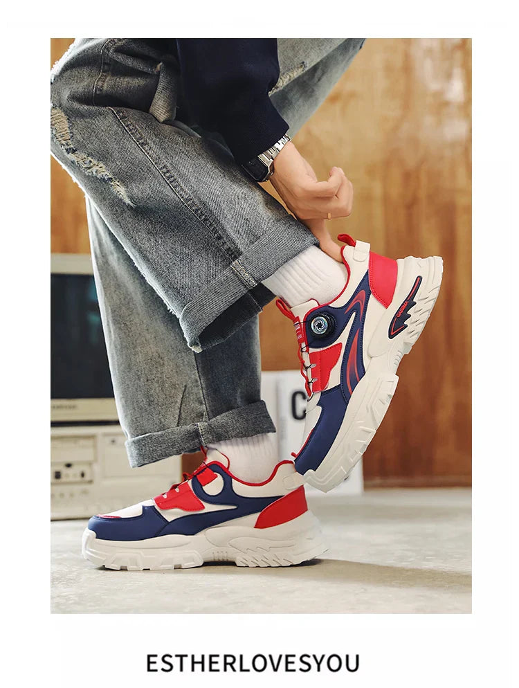 Autumn New Men's Versatile High-Top Trendy Thick-Soled Running Shoes Casual Fashion Sneakers Suitable for Outdoor Sports