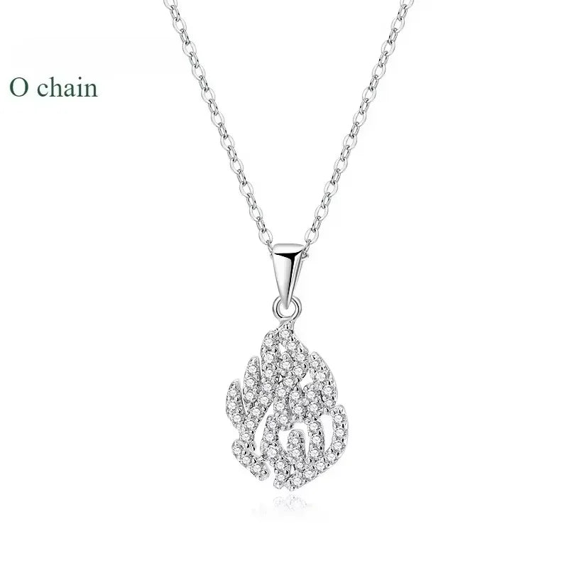 18k Plated All Real Moissanite Necklace for Women Wedding Classic Lab Diamond Pendant Sterling Silver 925 Chain Wholesale
