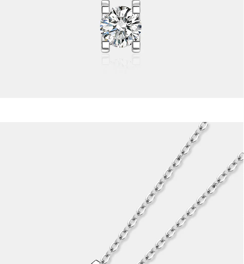 0.5-2CT Moissanite Necklace for Women S925 Pure Silver Classic Bull Head Laboratory Diamond Pendant Luxury Jewelry