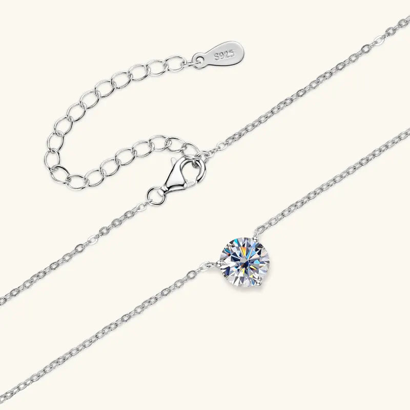 1CT 1.5CT 2CT Moissanite Pendant Necklace s925 Sterling Silver Certified Solitaire Drop Necklaces For Women Jewelry Gift