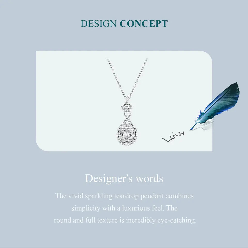 925 Sterling Silver Necklace for Women Cubic Zirconia Round Cut Pendant Necklace Dainty Jewelry Gifts for Women BSN402
