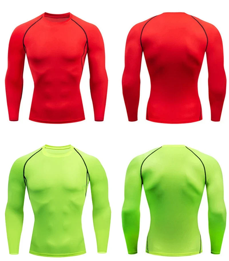 Men's Long Sleeves T-shirt Fitness Sportswear Spring Autumn Athletic Quick Dry T-shirt Gym Running Sports Outdoor Tops for Men