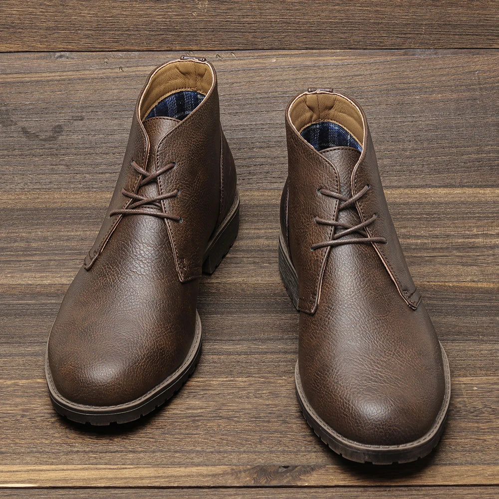 Retro American Style Men Desert Boots Ankle Boots Vintage Casual Leather Boots for Men