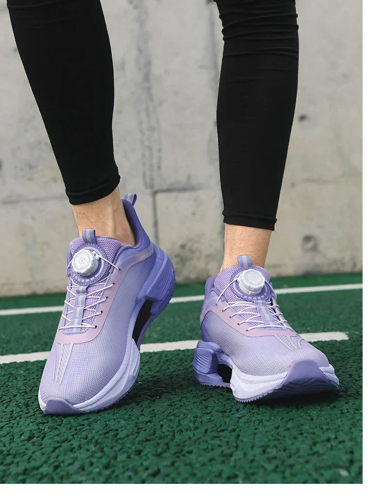 Family carbon plate running shoes for Boys Big Boys Student rotating button Technology TPU+ Popcorn high pop sneakers for girls
