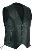 Vest Leather Punk Fashion Casual Coat Motorcycle Vest Men Solid Vest Fleet