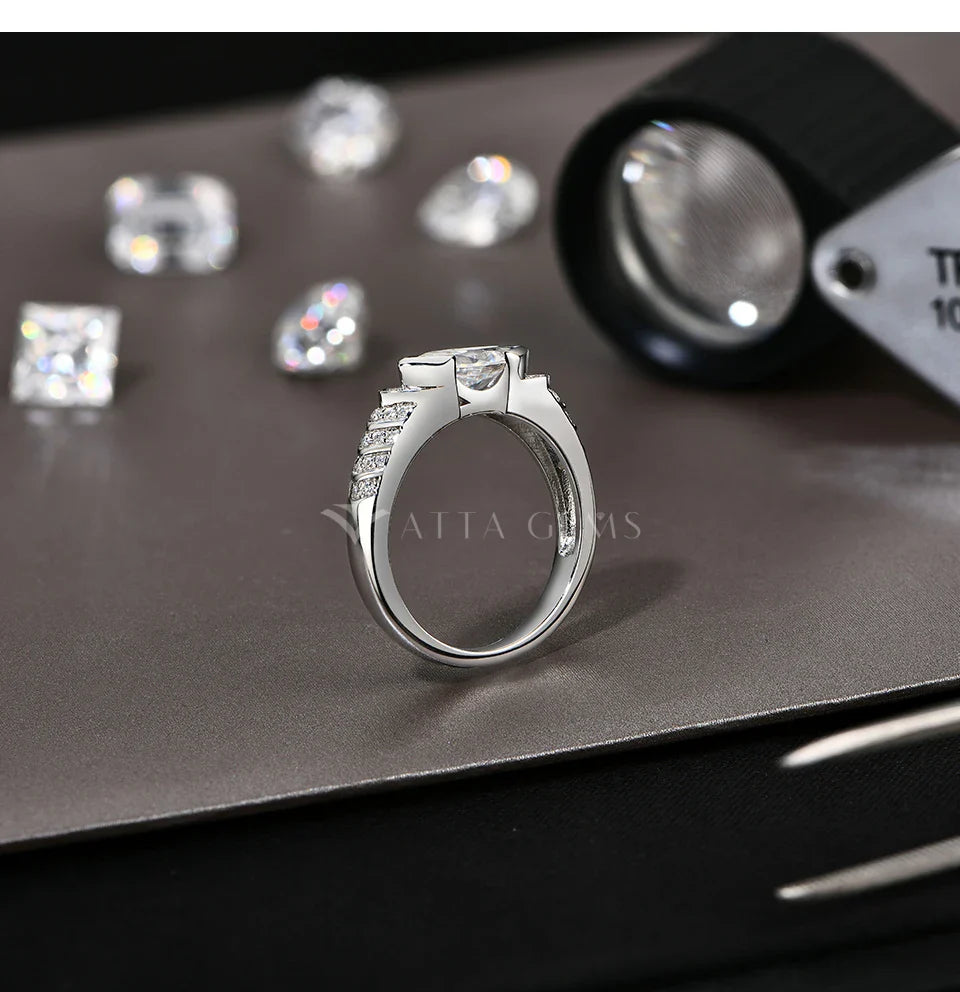 Mariquise Cut 1CT Moissanite Ring For Women Men 925 Sterling Silver 18K Gold Plated Engagement Jewelry with Certificate