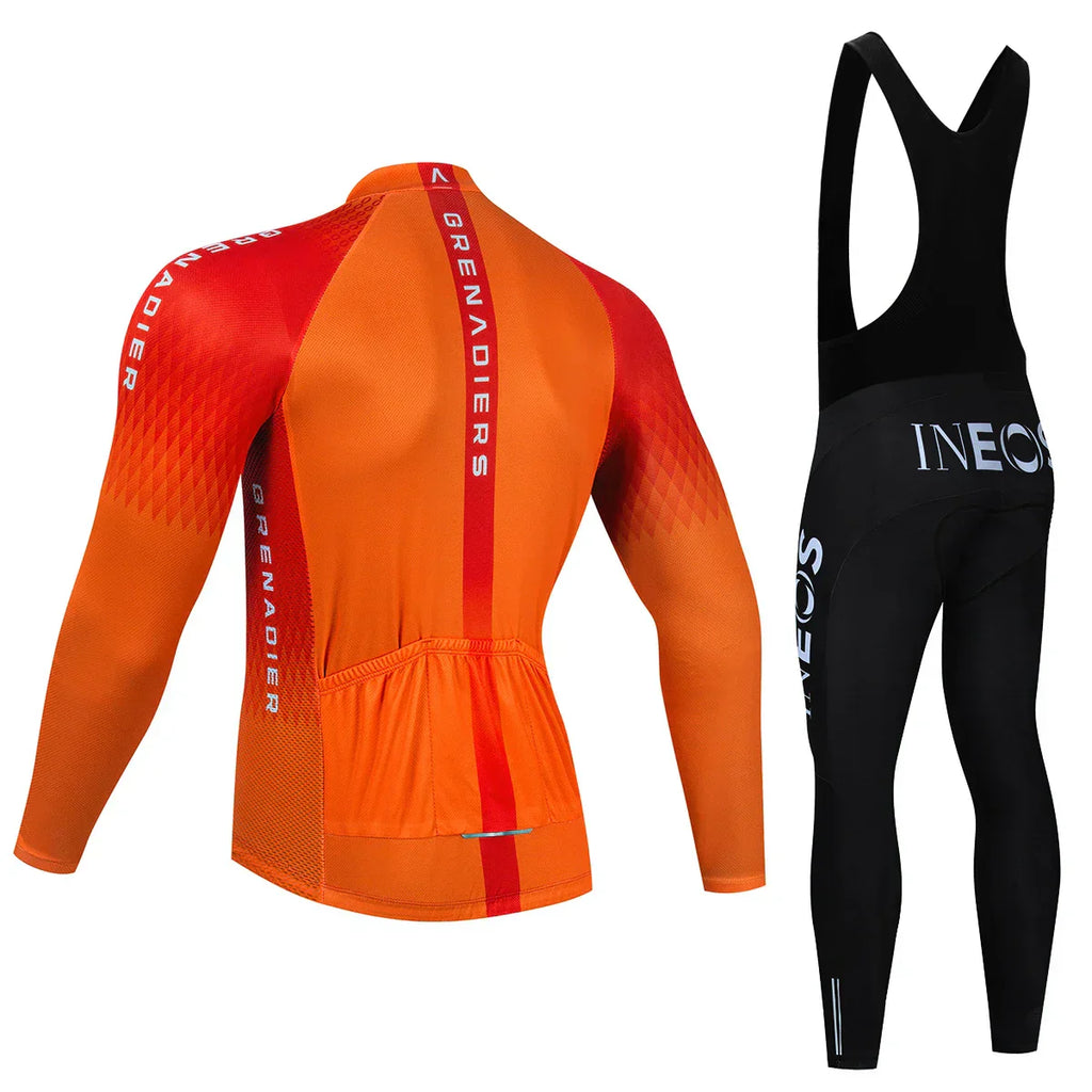 Ineos Grenadier Pro Team Tricuta Cycling Man 2022 Men's Bicycle Clothing Gel Clothes Jacket Bib Jersey Set Winter fleece Suit
