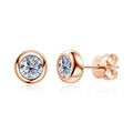 0.5carat Bezel Set Oval Cut Moissanite Stud Earrings for Women S925 Silver Jewelry Lab Grown Diamond Ear Studs with Certificate